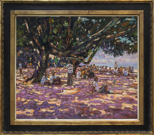 Pierre Guillaume, Under the trees, olieverf op canvas, 2025